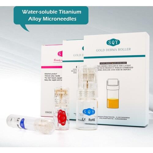 Derma Roller Needle Titanium Gold Derma Stamp for Women Beauty Facial Skin Care Micro Needles 0.25mm Dermaroller Face Massager