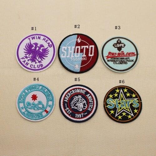 50pcs/lot Round Embroidery Patches Letters Jacket Jean Backpack Clothing Decoration Strange Things Iron Heat Transfer Applique