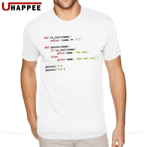 Python Code I Am Cool T-Shirts Mens Graphic Custom Short Sleeved Yellow O-neck T Shirt