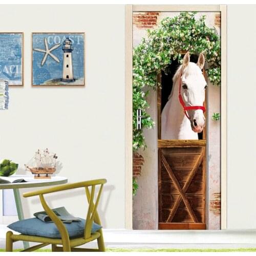 Custom White Horse Photo Wallpaper Modern Living Room Bedroom Door Mural Sticker PVC Waterproof Home Decorative 3D Wall Paper