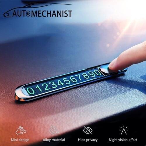Hidden Temporary Parking Card Stickers Phone Number Holder Night vision effect Telephone Number Card Car Park Plate Accessories