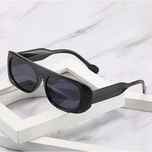 New fashion simple flat top sunglasses trend retro transparent sunglasses for women outdoor driving street shooting glasses