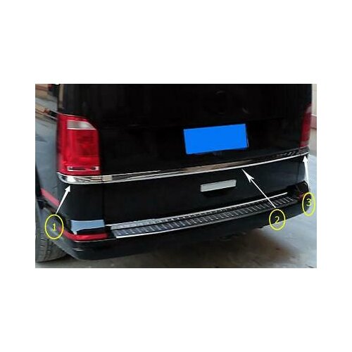 Rear Tailgate Cover Trim 3pcs For VW Transporter T6 Caravelle / Multivan 16-18