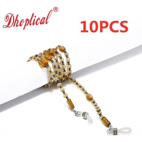 Eyeglasses Beaded Chain Eyewear Cord Brown Glasses Material Sunglasses Rope 10 Pcs Whosale By Dhoptical