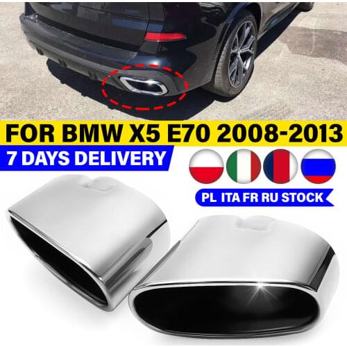 Pair For BMW X5 E70 E53 2000-2016 Car Exhaust Tips Dual Tailpipe Muffler Pipe Cover Stainless Steel Car-styling Accessories
