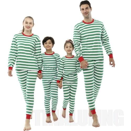 Family Matching Christma Cotton Pajamas Set Boys Girls Soft Parent-child Plaid Family Xmas Sleepwear Mother Daughter Clothing