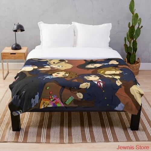 K ON ANIME GIRLS COVER Throw Blanket Bedspread Soft Throw Bed Sofa Cover For Kids Child Girls Boys Christmas Xmas Gift