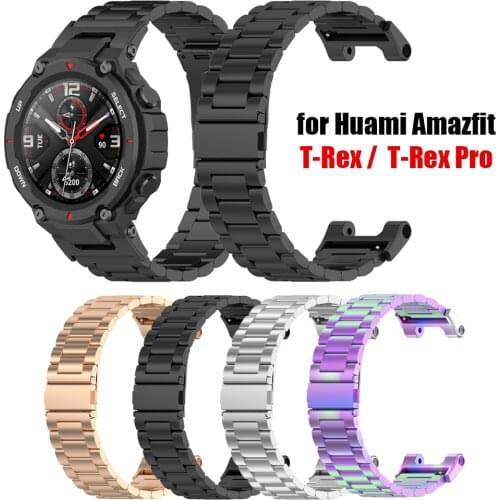 For Huami Amazfit T-Rex /T-Rex Pro Stainless Steel Bracelet Watchbands Smart Watches Bands Luxury Business Gifts
