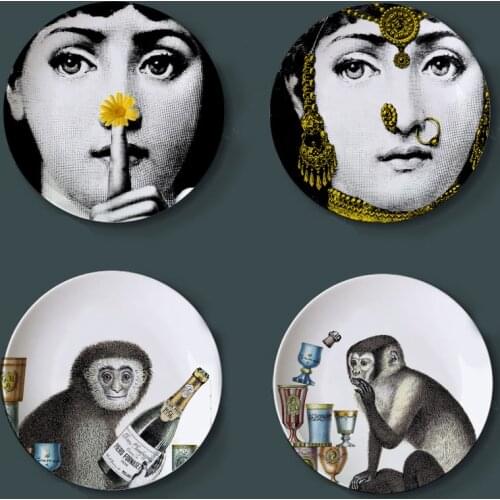 Luxury Decor Beautiful Wall Plate Italy Design Decorative Plate High End Lina Face Plate Home Decoration Bar Restaurant