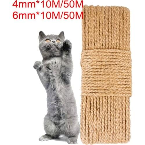 DIY Natural Sisal Rope Coils Cat Scratching Post Garden Decking Pets Cat Climbing Frame Pet Scratching Hemp Rope for Cat