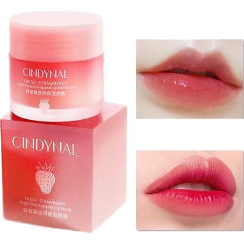 Fresh Strawberry Lip Sleeping Mask 20g Lip Plumper Lip Mask Extract Lip Oil Pink Lips Balm Nourish Lips Mask Sleeping Lip Masks