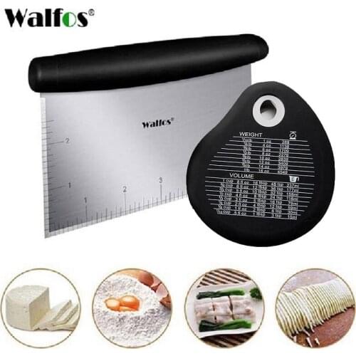 WALFOS Stainless Steel Dough Cutter And Silicone Bowl Scraper Pastry Spatula Pizza Scraper Fondant Cake Decoration Kitchen Tools