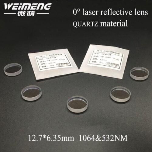 Weimeng 0 degree laser full reflector lens 12.7*6.35mm 1064nm & 532nm two point reflect imported quartz for laser machine