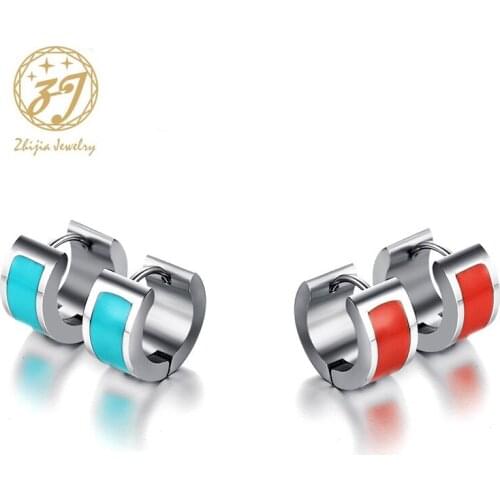 Zhijia 316L Stainless Steel Woman /Mens Stud Earrings Fashion Jewellery Surgical Jewelry Wholesale&Free shipping