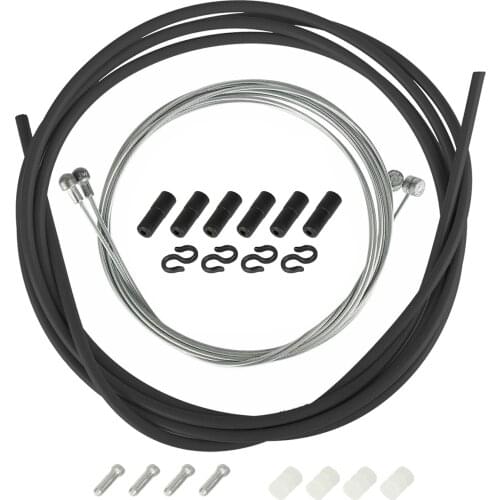 2xBicycle Brake er Cable Housing Set Derailleur Ends Crimp Brake Black