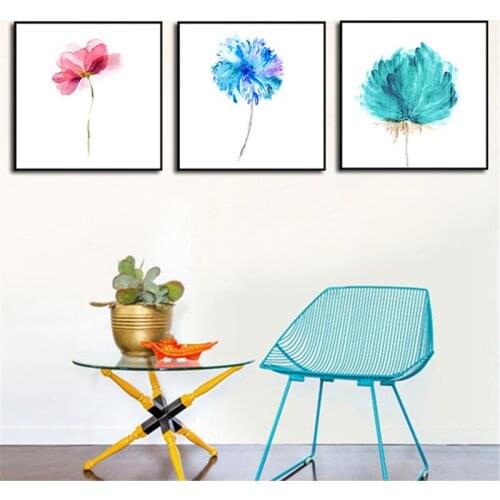 3 Panel Abstract Printed Green Flower Wall Painting Canvas Art Picture Cuadros Decoracion Kitchen Paintings Unframed