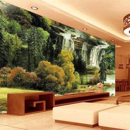 Beibehang 3d HD green tree murals Europe TV backdrop wallpaper living room bedroom papel de parede 3d moderno