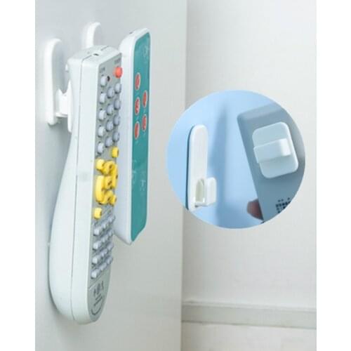 4Pcs Air Conditioner TV Remote Control Plastic Hooks Sticky Hook Set Key Practical Door Wall Strong Hanger Self Adhesive Holder