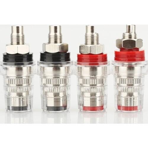 New 4pcs Rhodium plated Hi-End Amplifier Speaker Terminal Binding Post