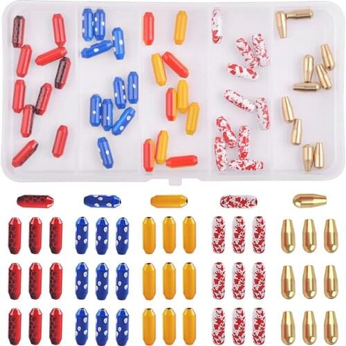 50Pcs/Box Brass Fishing Sinker Spinner Lure kit DIY Bass jig Fishing Weights Spinnerbait Carolina Rigs Tackle