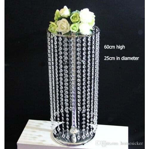 Acrylic Crystal Flower Rack 60CM/ 23.6" Tall Wedding Centerpiece / Table Flower Road Lead Party Hotel Vases For Home Decoration
