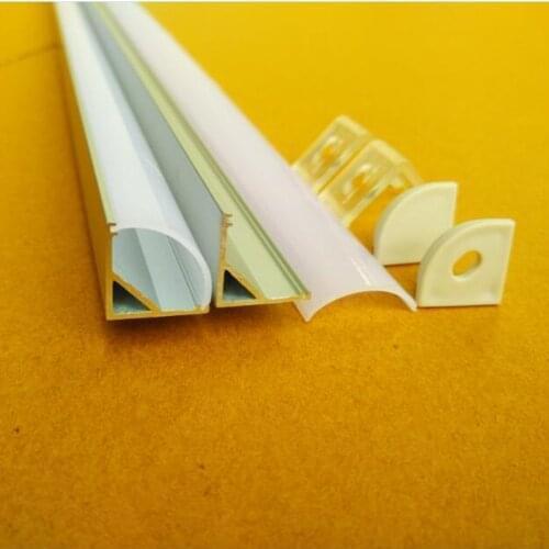 Free Shipping 50M/Lot 2M Aluminum Profile for LED Strip Light V Shape Triangle with Cover Aluminum Channel Strip Housing