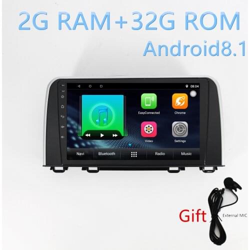 1din 9" 2.5D Car Radio GPS Android 8.1 For Honda CRV 2017 CR-V Multimedia Player with gps Navigation RDS stereo RAM2G+ROM32G