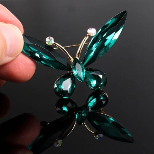 Fashion Flash Butterfly Jewelry Brooch Korean Rhinestone Exquisite Pin Cardigan Clip Coat Pins Scarf Buckle Clothing Accessories