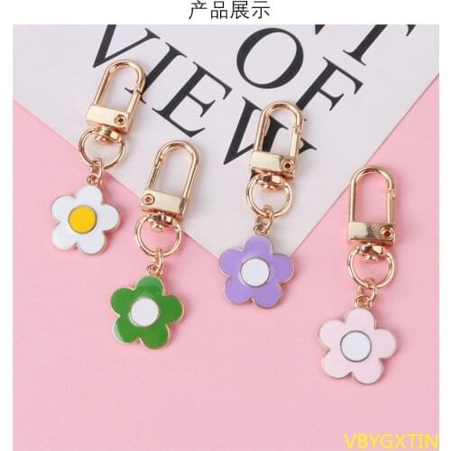 Colorful flower keychain for AirPods Earphone key chain for huawei xiaomi Samsung hearphone accessories keyring