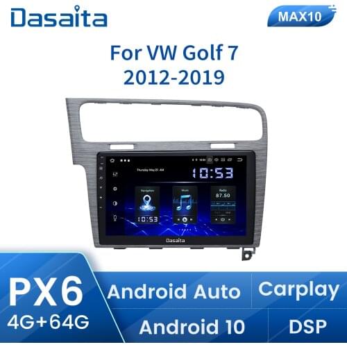 Dasaita 10.2" IPS Touch Screen Car Android 10.0 for VW Golf 7 Radio 2013 2014 2015 2016 2017 GPS DSP Navigation BT5.0 1024*600