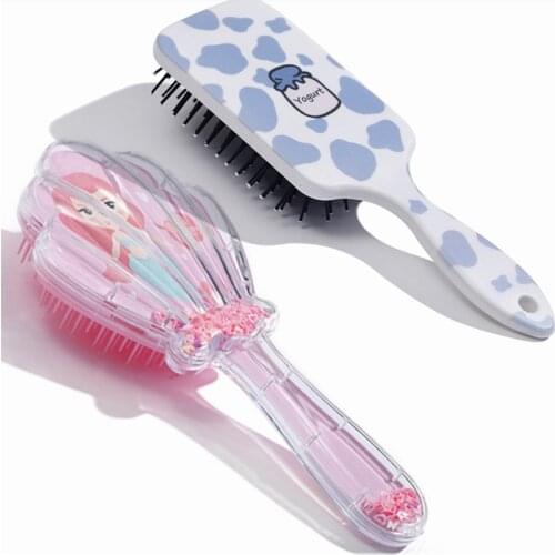 Kids Comb Plastic Antistatic Hairdressing Straight Curly Hair Spangle Travel Portable Brush For Girls Boy Hair Accessories