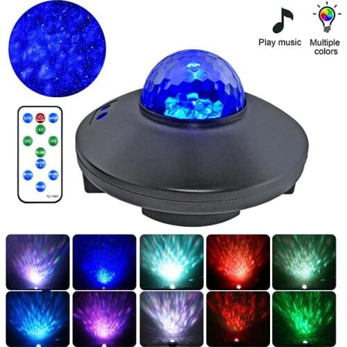 Home Bluetooth LED Music Starlight Projector Colorful Soothing Laser Water Line Light Voice Control DJ Flash USB Plug