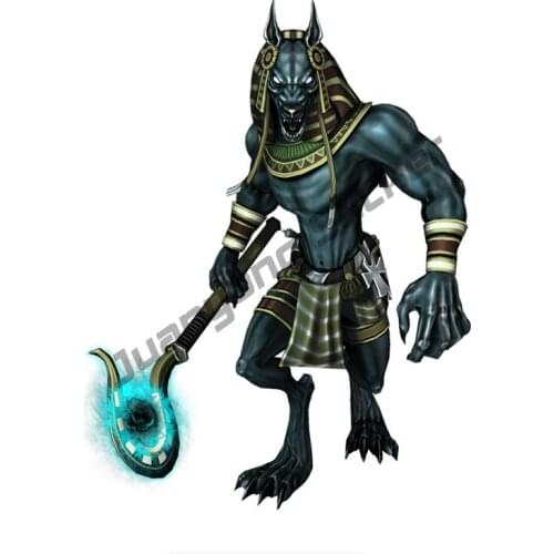 Egypt Anubis Lifelike Art Pattern Trunk Laptop Tank Cap Car Sticker Coloful Decals Motorcycle Accessories Sticker PVC12x13cm