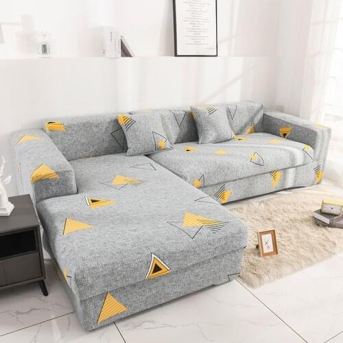 Stretch Slipcover Sectional Elastic Stretch Sofa Cover for Living Room Couch Cover L Shape Corner Armchair Cover 1/2/3/4 Seater