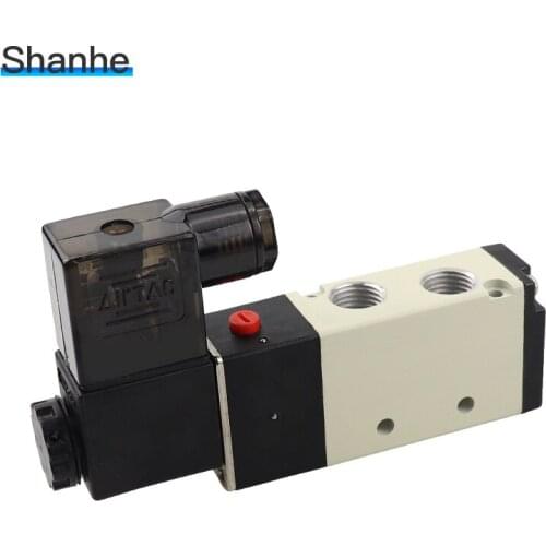 4V210-08 DC12V DC24V AC220V AC110V 1/4"5 Way 2 Position Airtac Electric Solenoid Valve 4V 4V200 series control valve
