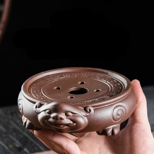 Chinese Tea Set Accessories Purple Sand Teapot Base Brave Troops Dry Foam Tea Tray Large Ceramics Saucer