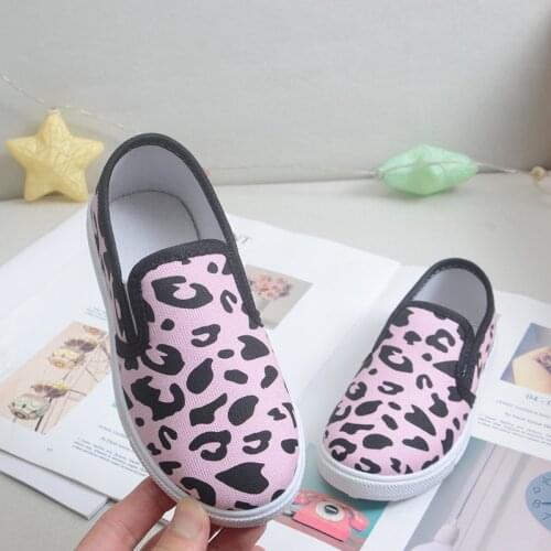 Spring Kids Shoes Boys Girls Casual Shoes Fashion Leopard Print Comfortable Canvas Shoes Children Sneakers Slip On Loafers