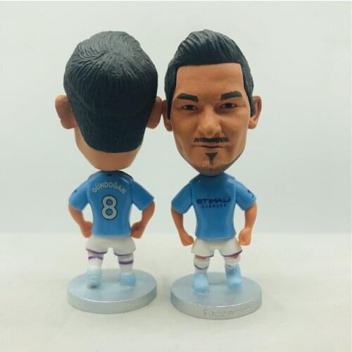 Soccerwe 2.55" Height Soccer Dolls MAN City 8# Gundogan Dolls 2020 Blue Kit Christmas Gift Collections Toy