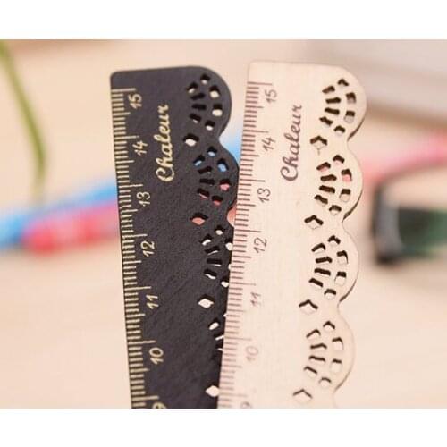Cute Vintage LACE BROWN Wood straight Ruler drawing template for Kid School Gift office school supplie korean papelaria