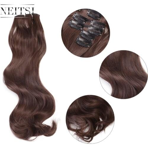 Neitsi 20'' 7Pcs/Set Curly Clip in Synthetic Hair Extensions 4