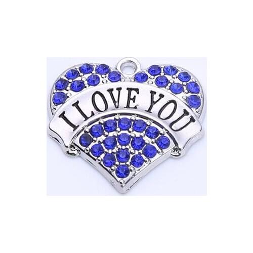 New Design For Women Jewelry Romantic Words I LOVE YOU Written In Heart Pendant Attractive Crystals Zinc Alloy Dropshipping