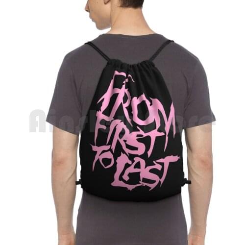 From First To Last Backpack Drawstring Bags Gym Bag Waterproof From First To Last Emo Hardcore Screamo Band Post Hardcore