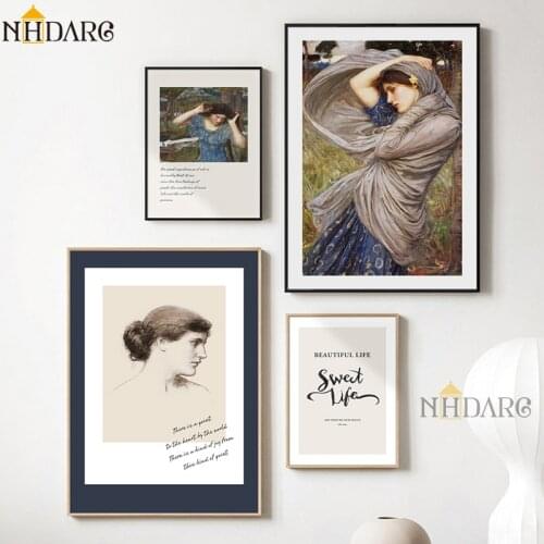 Retro Fashion European Pastoral Style Posters and Pirnts Canvas Painting Art Wall Pictures Portrait Characters Home Decoration