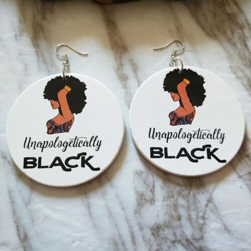 Exaggeration Africa Women Printing Pendant Dangle Earrings for Women Fashion Wood Earring Accessories Jewelry Hot Sale Girl Gift