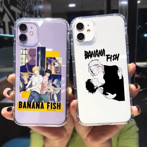 Shockproof Clear Phone Case For iPhone 11 12 Pro Max XS 8 7 SE2020 X XR 6Plus Funny Japan Anime Banana Fish Soft TPU Cover Shell