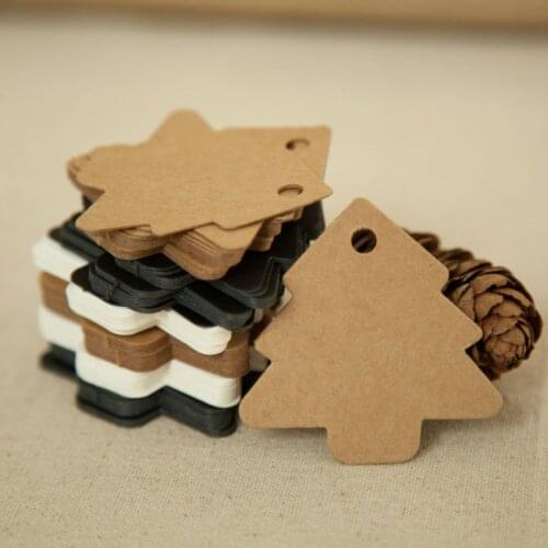 Kraft Paper Tree Christmas Tree Hanging Tag Baking and Listing Blank Tag Mark Card Product Card Hand Drawing