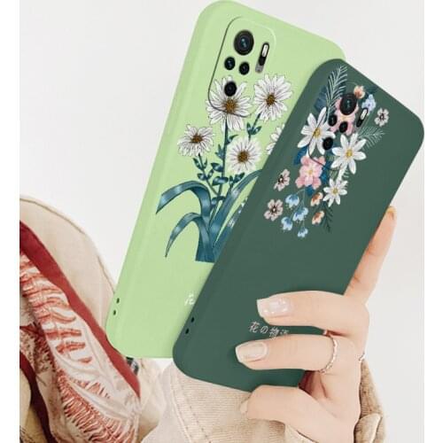 Flower Art Silicone Case For Xiaomi Redmi Note 10 10S 9T 9 8 7 Pro MAX Redmi 9 9A 9T K40 K30 K20 Pro Soft Phone Back Cover