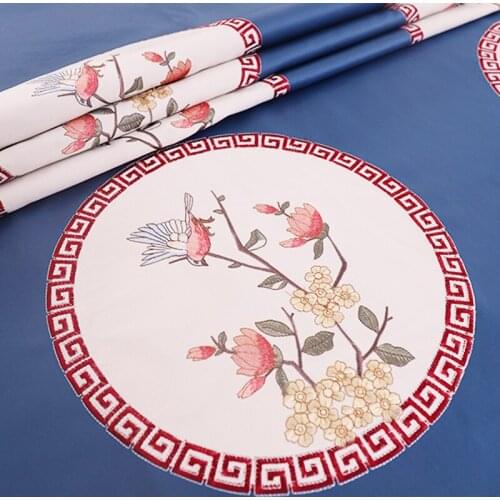 Linen Embroidered Garment Fabrics Jacquard Woven Sewing Textile For Pillow Upholstery Embroidered Patch