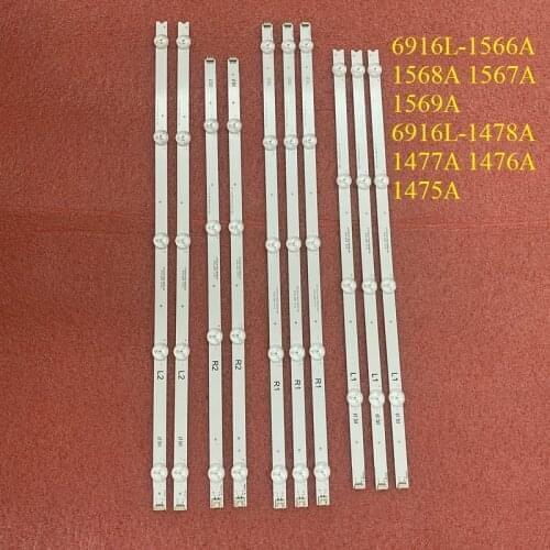10pcs/set LED bar for LG 47 V14 DR R1 L1 R2 L2 47LA6300 47PFH6309 47PFK6309 LC470DUN PG P1 6916L-1566A 1568A 1567A 1569A