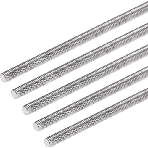 Uxcell 5Pcs M3 x 120mm Fully Threaded Rod 304 Stainless Steel Right Hand Threads